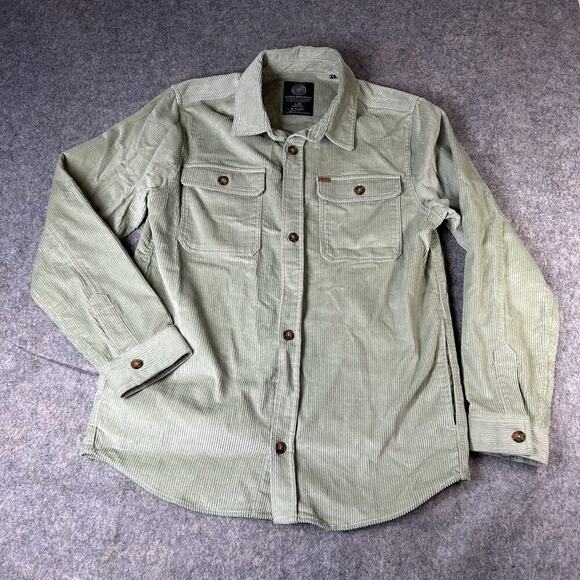 Buffalo David Bitton Corduroy Jeremias Shacket Mens L Green Shirt Jacket - Picture 1 of 10
